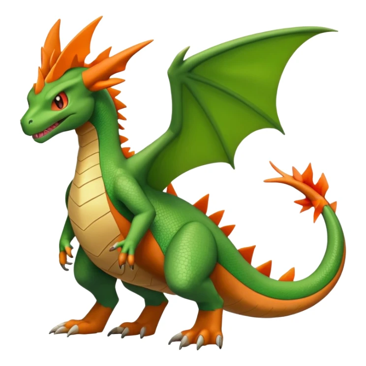Sceptile-Charizard-Flygon-Fakémon-hybrid-creature (full body)  sticker