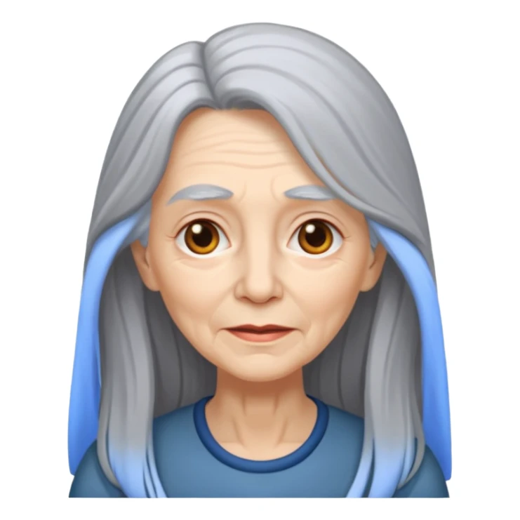 eldelry woman long hair sticker