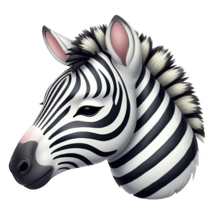 Meme-Worthy Cute Sleeping Zebra Portrait Emoji, Head resting peacefully with a contented smile, showcasing a lean, graceful build and a luxuriously soft striped Fur, eyes shut in a serene, restful nap, Simplified yet hilariously adorable features, highly detailed, glowing with a soft, drowsy light, high shine, relaxed and utterly lovable, stylized with an air of playful laziness, bright and heartwarming, soft glowing outline, capturing the essence of a comically sleepy zebra, so meme-worthy it feels like it could instantly become the next viral sensation of adorable slumber! sticker