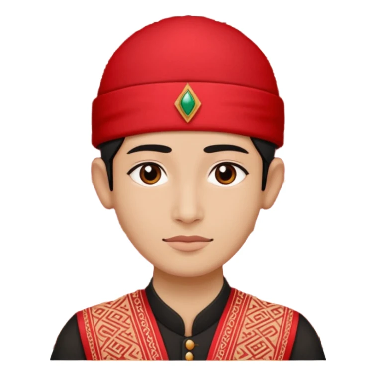 Dhaka topi emoji nepali people wear in head in rectangular size sticker
