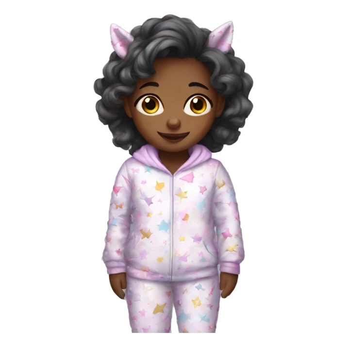 little girl in unicorn pajamas sticker