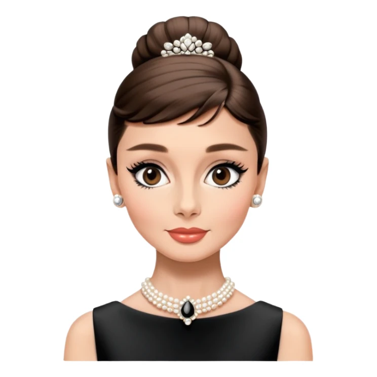 Audrey Hepburn portrait with classic updo hairstyle and elegant look sticker