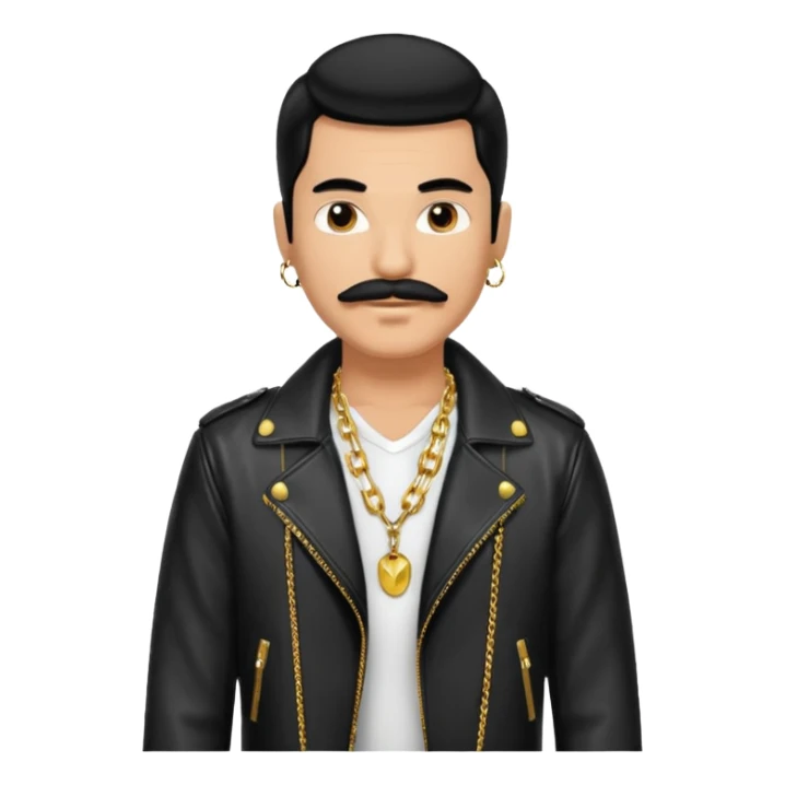 long black haired man with mustache with night club outfits sticker