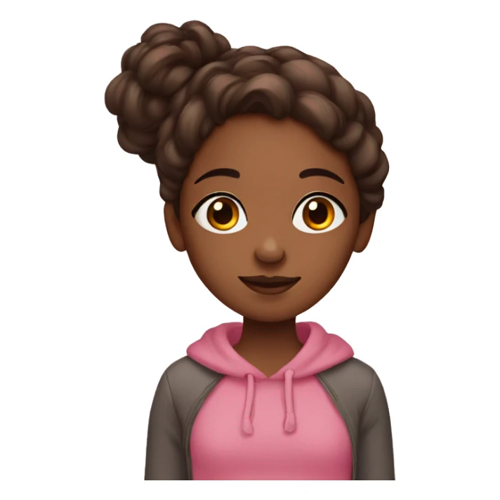 A brown skin ,girl ,pink ,cozy sticker