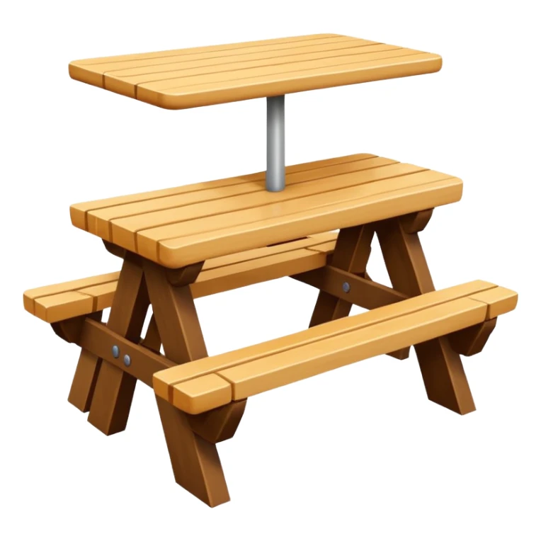 mesa alta color madera natural con bancas altas de color madera natural sticker