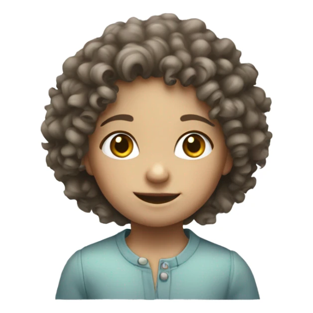 curly haired little girl, white and skinny. sticker