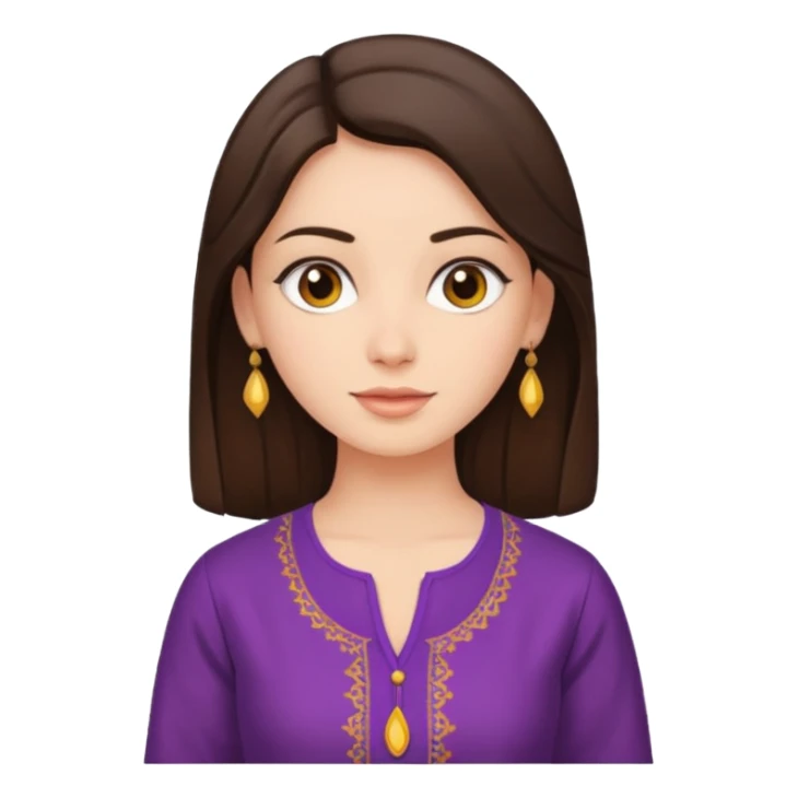 kurta wearing brunette woman sticker