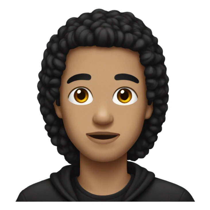 Human with black hair, wearing a black vans sweater sticker