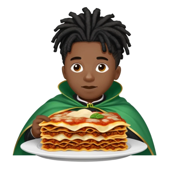  High fade black Dreadlocks and nigerian cape eating lasagna  sticker