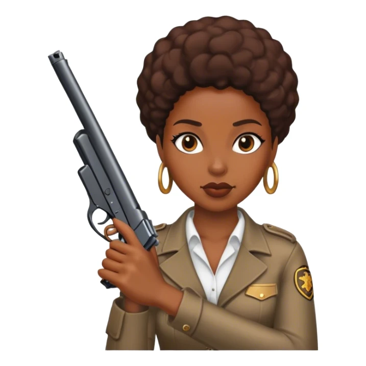 A black women with a gun sticker