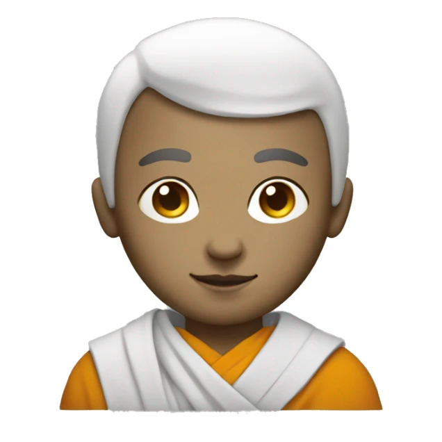 monk in black and white robe with halo sticker