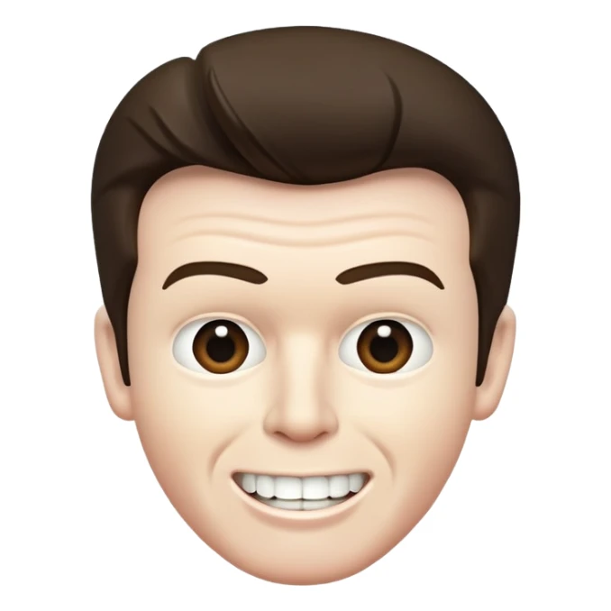 Very White Rick Astley face with straight face but his front teeth is sticking out sticker