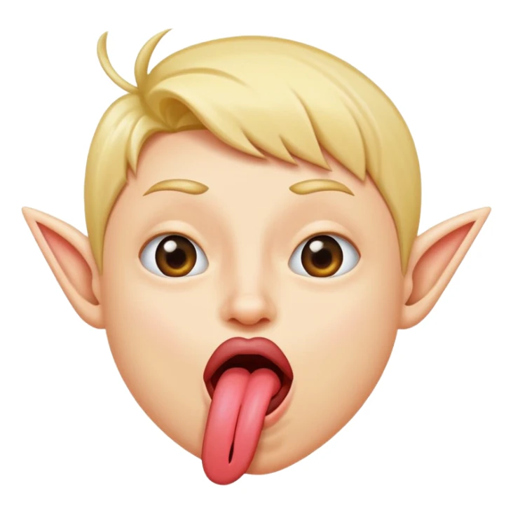 Person sticking out a silly pointed tongue sticker