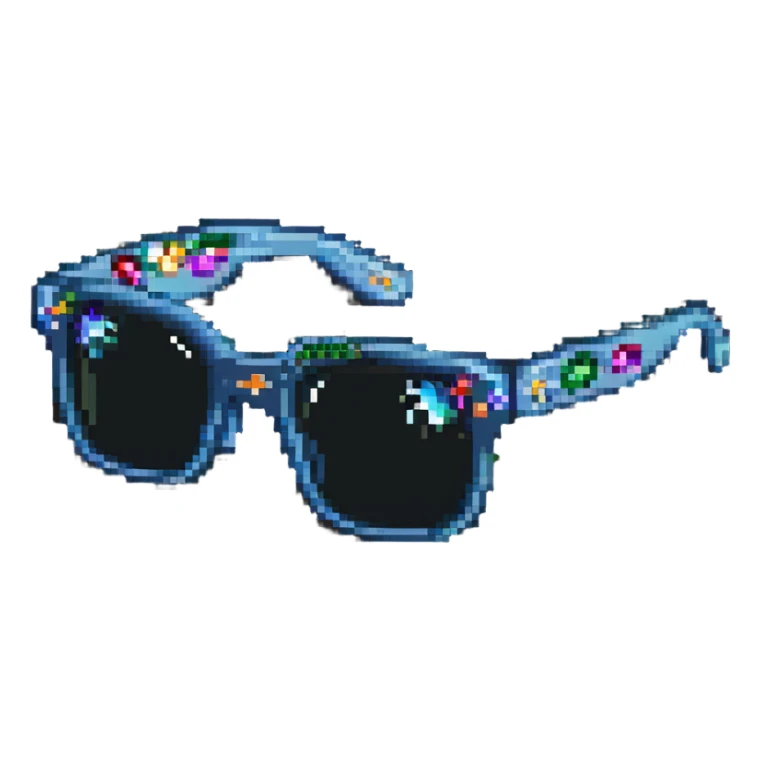 big sunglasses with right side bejewelled sticker
