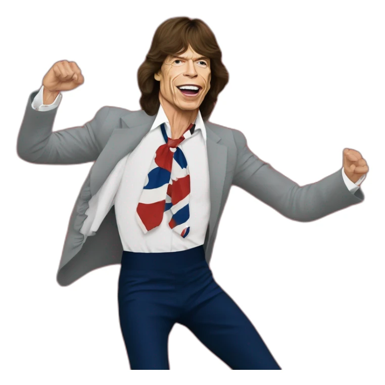 Mick jagger bailando cueca con una bandera chilena sticker