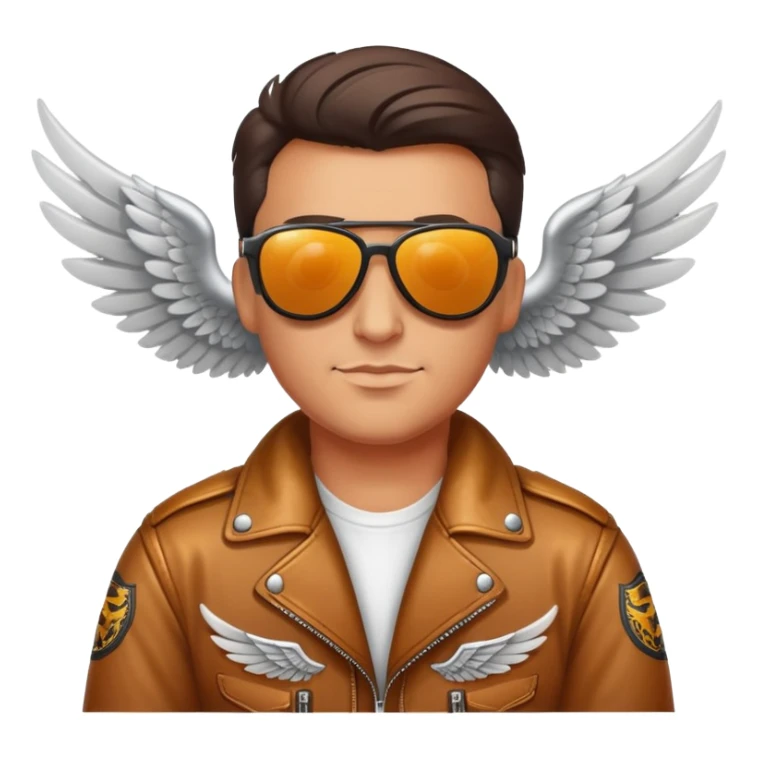 Biker with wings wearing sunglasses  sticker