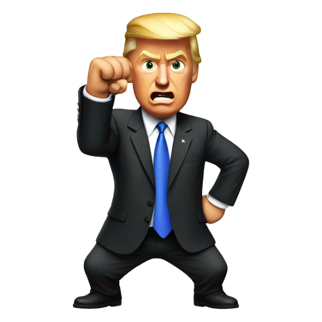 donald trump with his fist in he air sticker