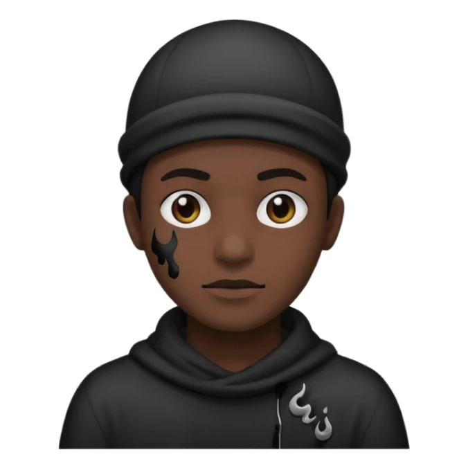 A pitch black head covered in black smoke  sticker