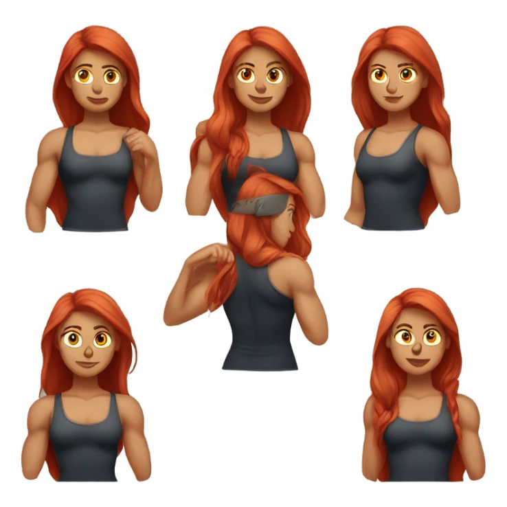 girl with muscles and big boobs and red hair sticker