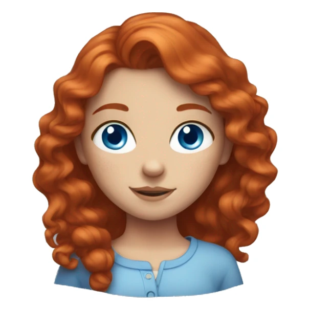 Red head girl with blue eyes and freckles sticker