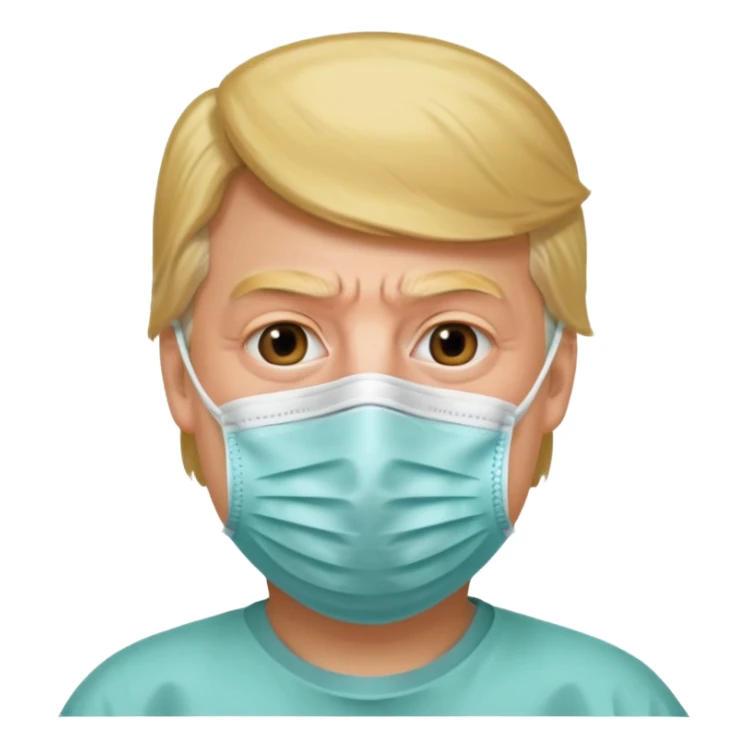 Donald Trump wearing surgical mask sticker
