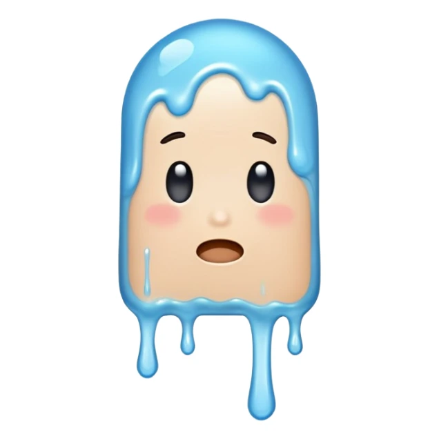 finger with light blue slime dripping off sticker