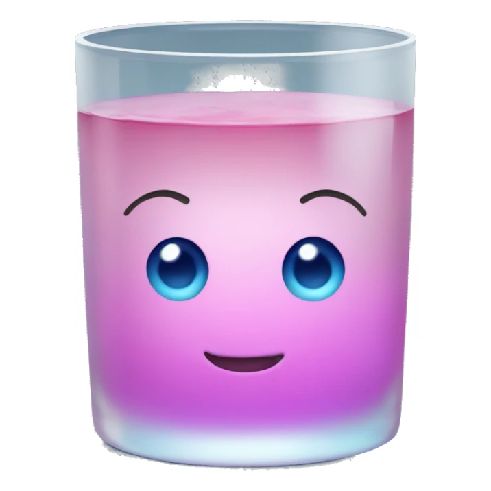 Realistic Pink glass filled with blue water  sticker