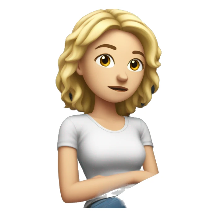 white girl thinking on a big gaming chair  sticker