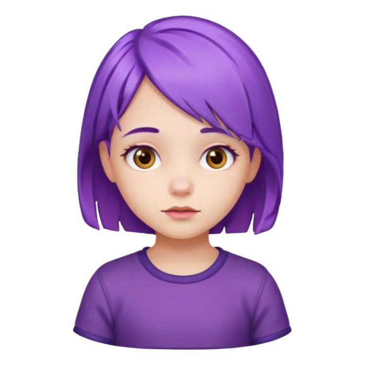 little girl with purple hair sticker
