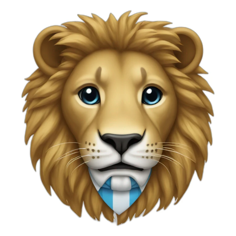 lion wearing a suit and a flag of argentina sticker