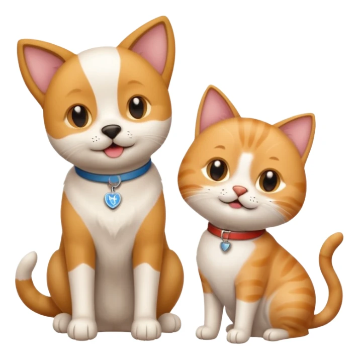 émote d'un chien et d'un chat avec un texte Ultra Premium DIrect sticker