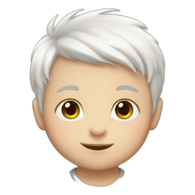 baby faise boy with white hair sticker