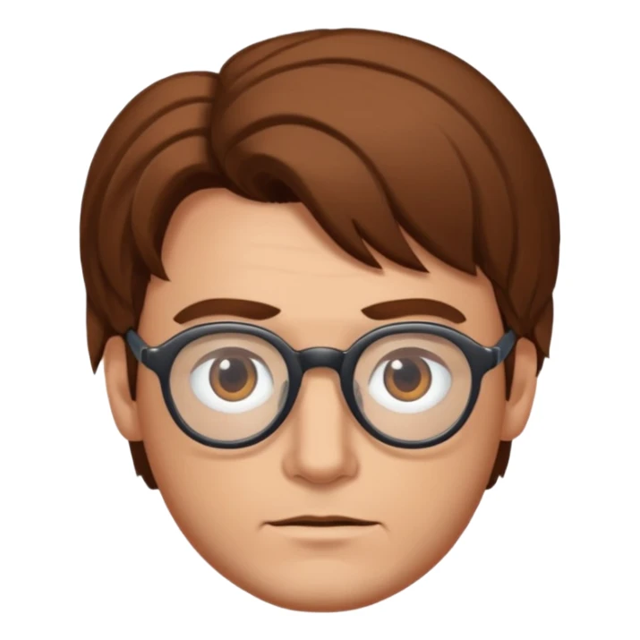 homme avec une middle part cheveux brun lunette sticker