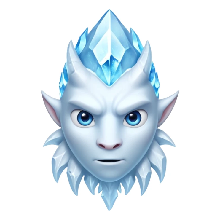 ice creature portrait, head and shoulders only, frozen crystal skin, glowing blue eyes, frost aura, sharp icy textures, fantasy winter vibe, 3D cartoon, mobile game icon style, clean background, no text, no watermark
 sticker