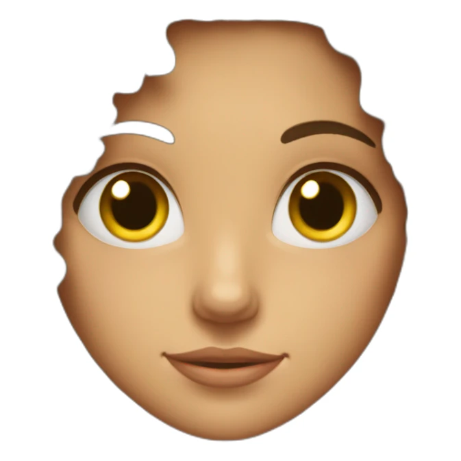 curly brunette girl with a puzzle sticker