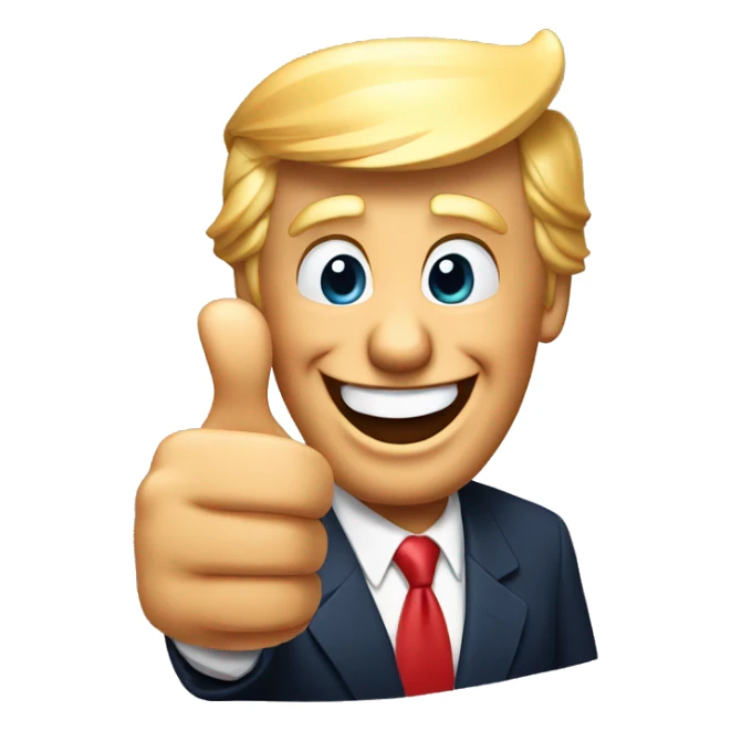 Donald Trump big smile gives a thumbs up sticker