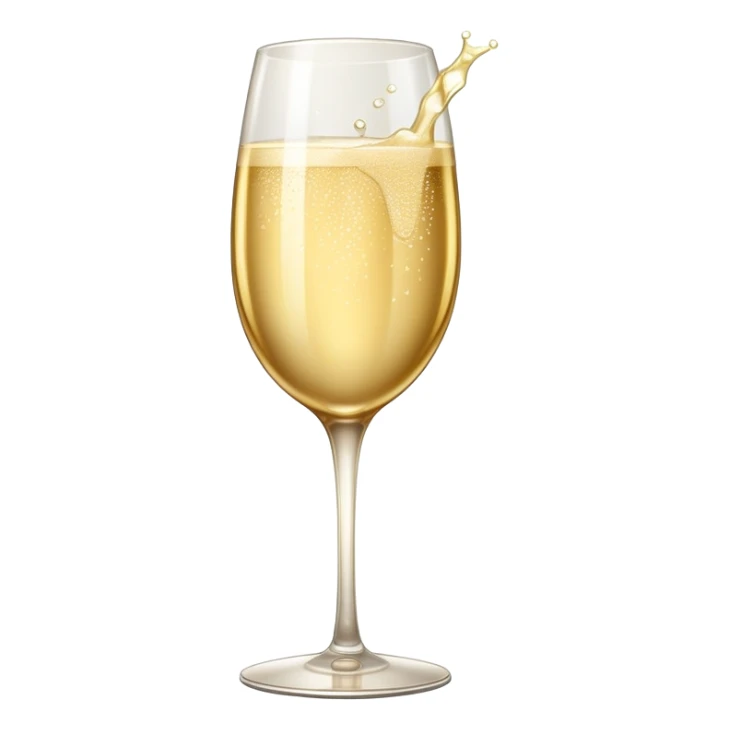 Champagne in golden glass sticker