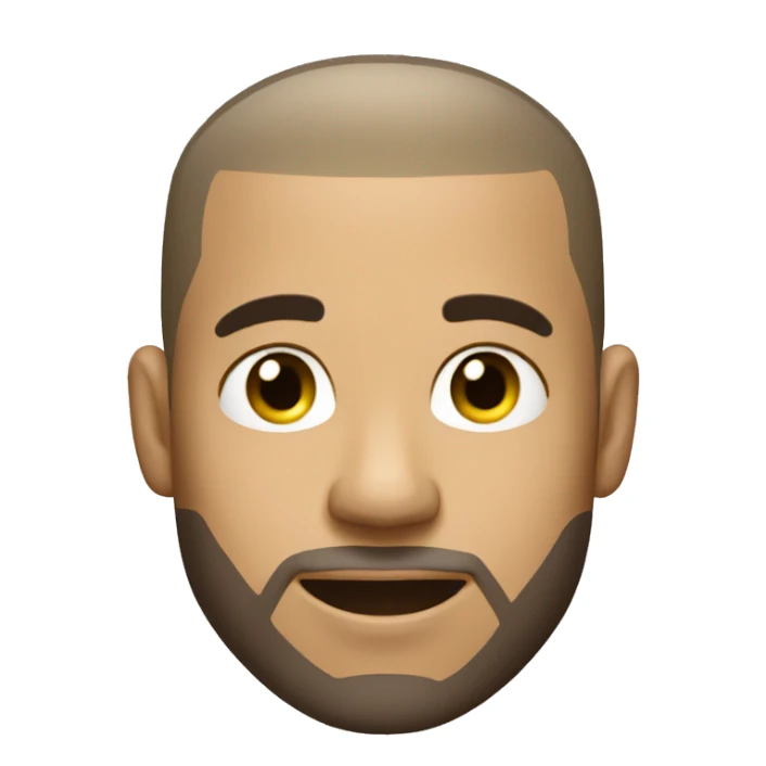 light skin male with a buzz cut and a short beard sweating after workout sticker