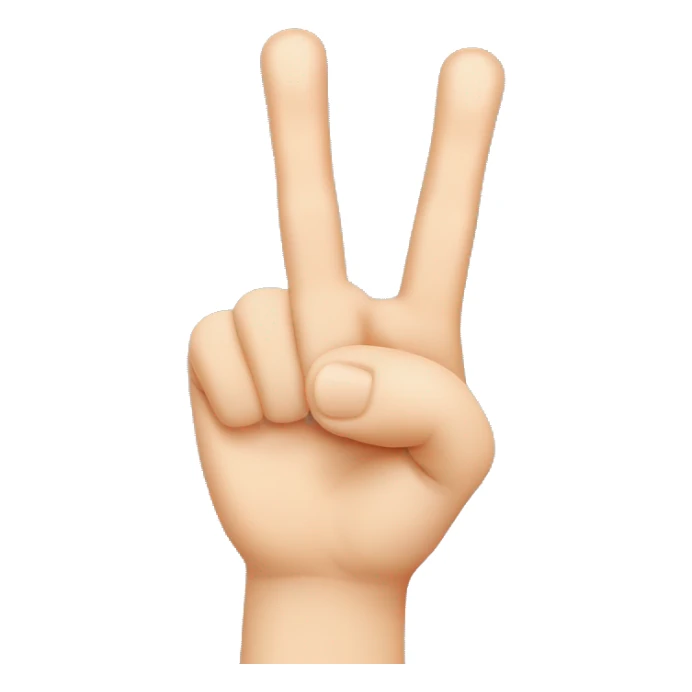 Hand poitning pointer and middle finger and thum up and other fingers down sticker