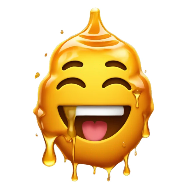 Smiling emoji with honey dripping out the mouth sticker