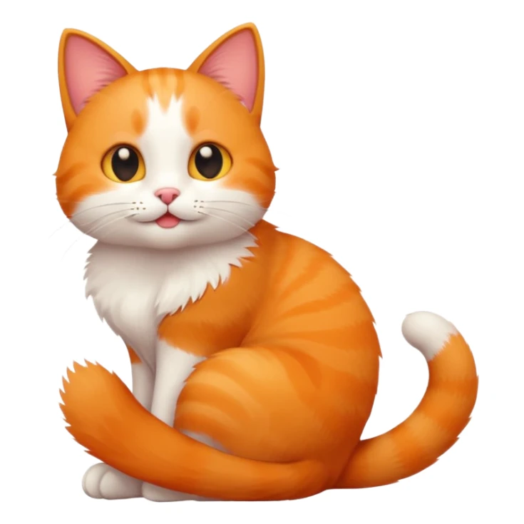 cat sitting pose, playful expression, minimal details, emoji style sticker
