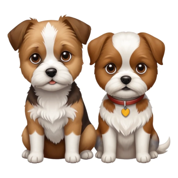two dogs sitting next to each other: one jack rassel, one shizu sticker