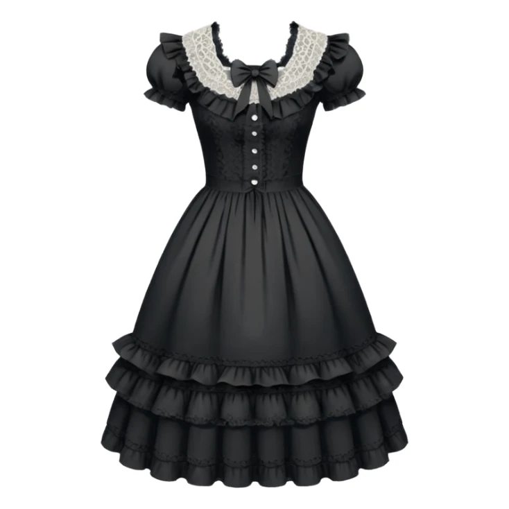Lolita dress, white and creepy sticker