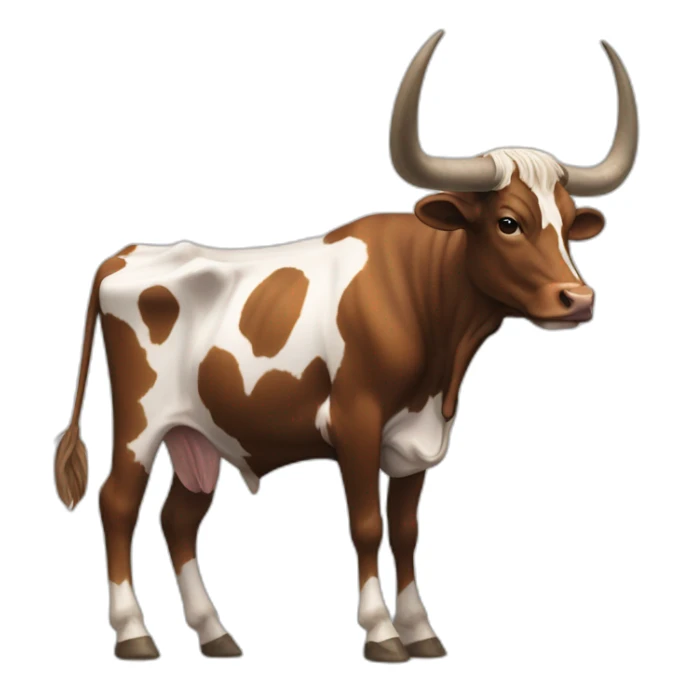 lONGHORN COW, FULL BODY, EXTREMELY LONG HORNS THAT SWOOP DOWN, BRINDLE COLOR, 3/4 PROFILE sticker