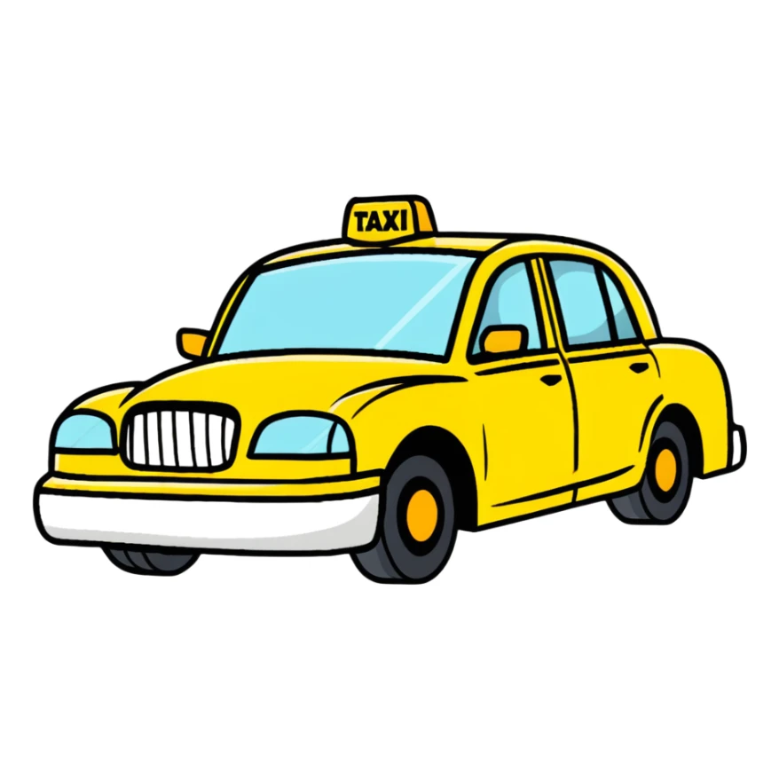 yellow New York taxi cab sticker