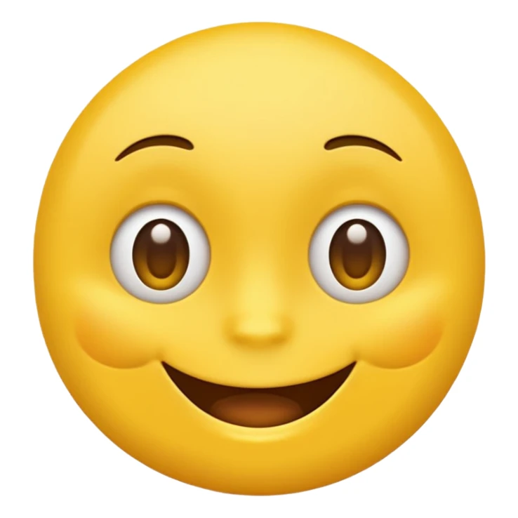 create an like yellow emoji that looks teally relaxed and smiles more on one site than another like one part of the mouth is wider up then the other sticker