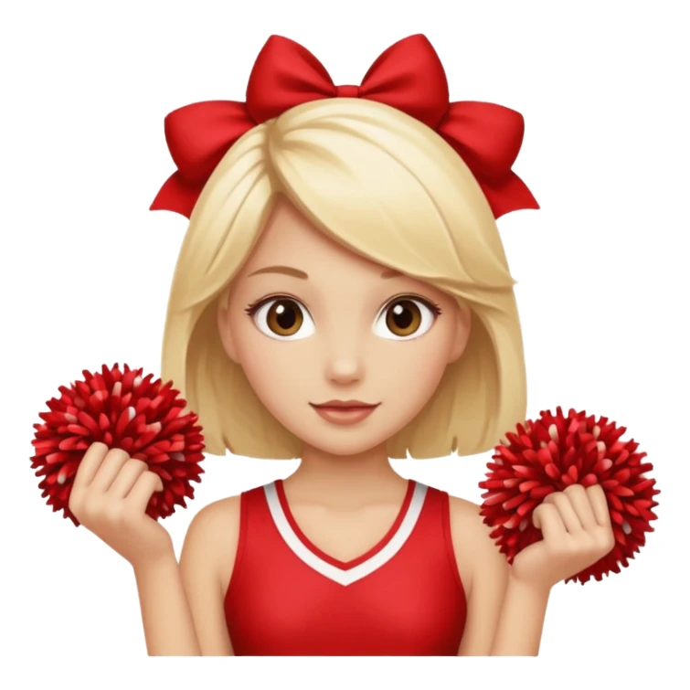Blonde girl cheerleader with pom poms sticker