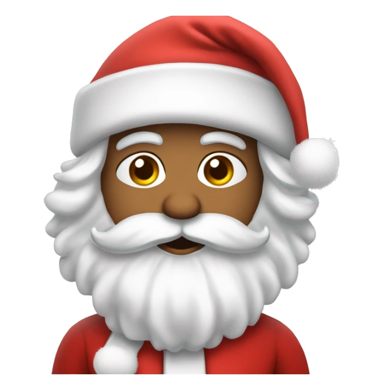 “An adorable Santa with a red suit, fluffy white beard, rosy cheeks, big eyes, and a red hat with a white pom-pom.” sticker