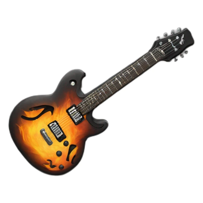 guitarra electrica fuego sticker