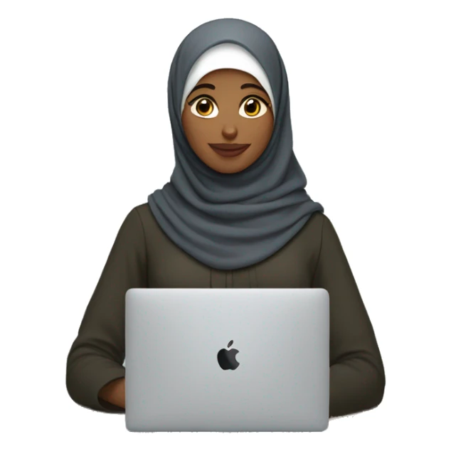 hijabi girl with apple macbook sticker